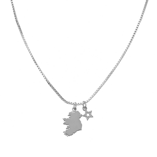 Star Éire Map Necklace in SILVER