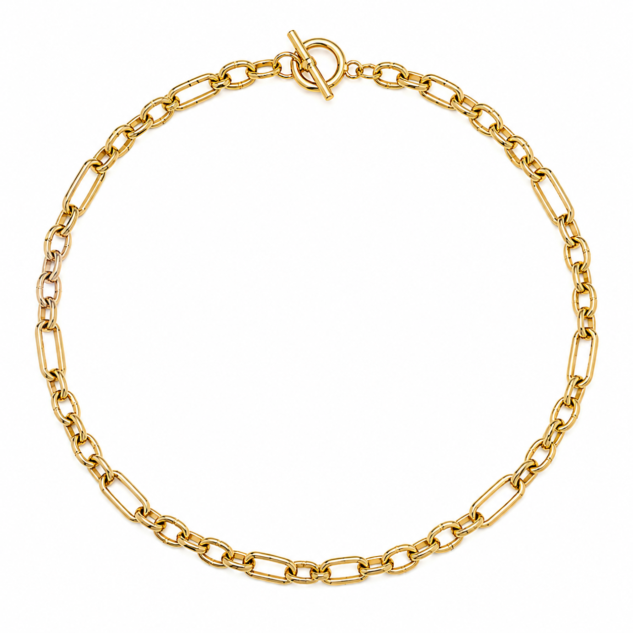 The Link Edit gold plated chain necklace with T-bar clasp