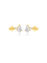 pear shaped stud with pearl