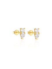 petite double gemstone studs