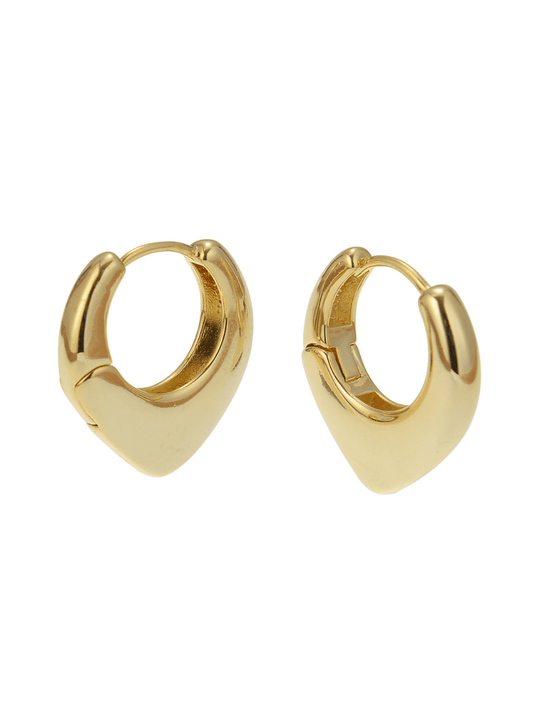 gold statement plunge hoop earrings