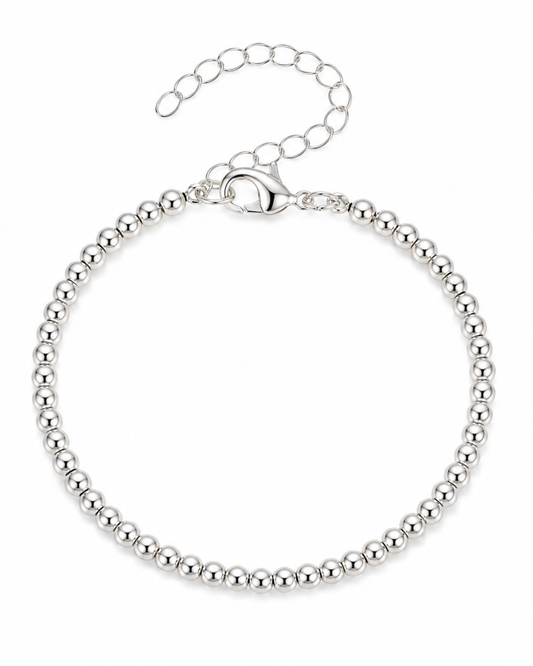 Silver Beaded Ball Bracelet 3mm