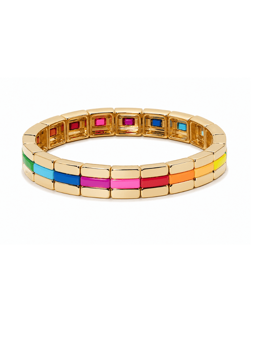 rainbow tile bracelet