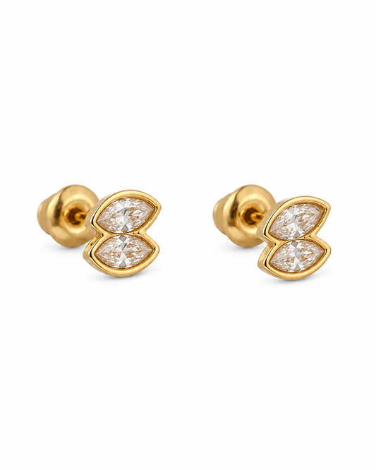 Marquise Bezel Stud Earring