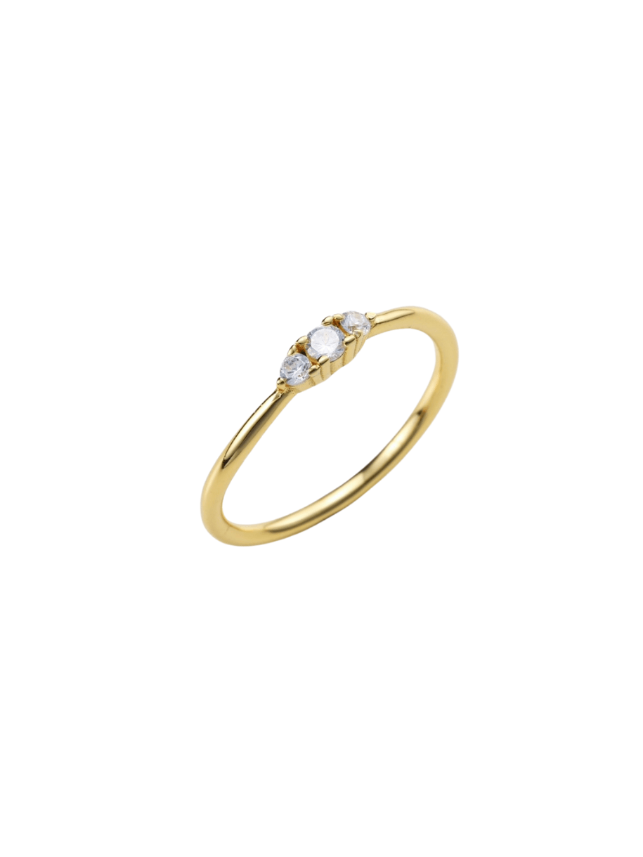 triple stone gold ring