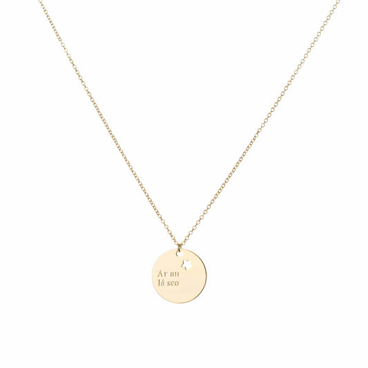 gold Irish engraved necklace