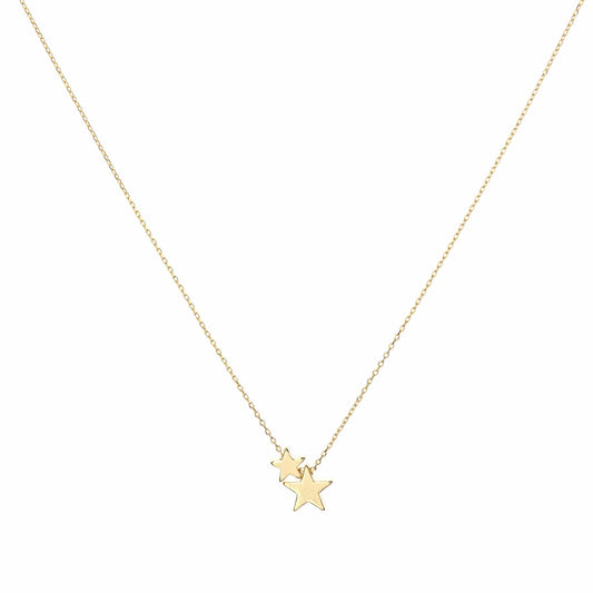 Double Star Charm Necklace gold chain