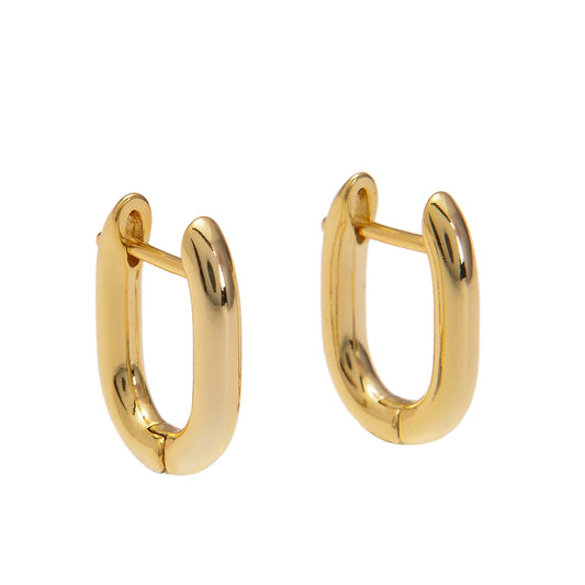 Mini square gold hoop earrings