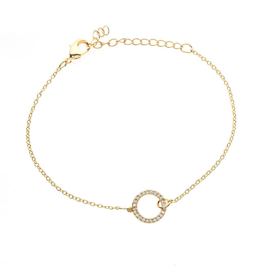 Diamante circle gold bracelet