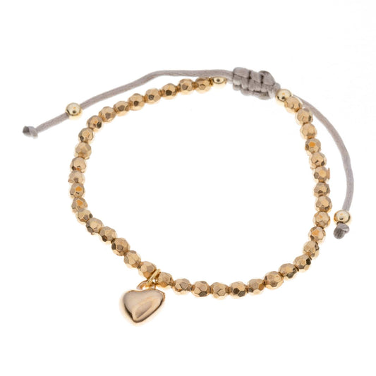 Flower girl heart drawstring gold bracelet 