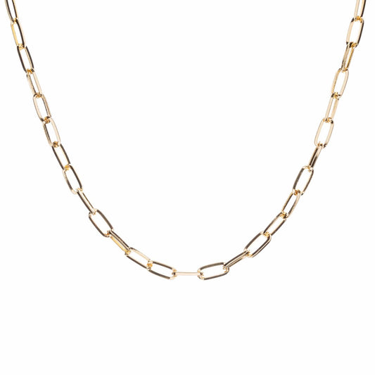 Paperclip link necklace in gold
