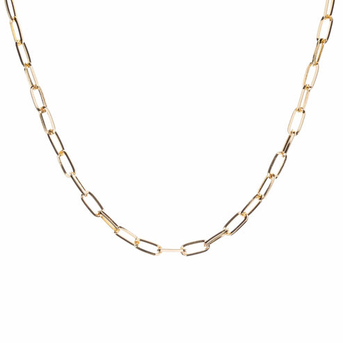 Medium Paperclip Necklace | Gold Layering Necklace | Delicate Necklace ...