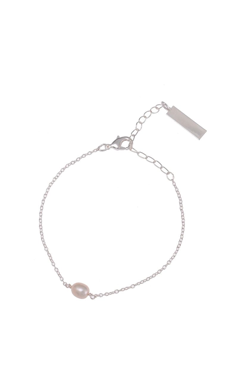 single pearl silver chain bracelet 