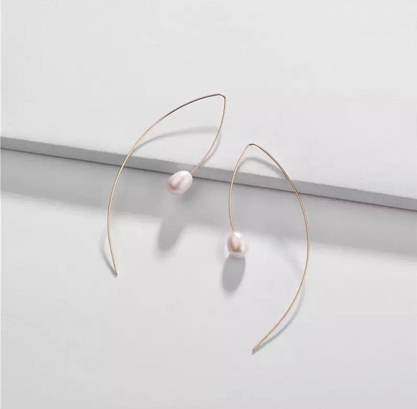 hoop earrings with pearl