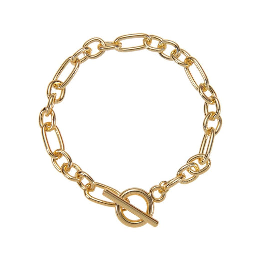 chunky gold t-bar bracelet