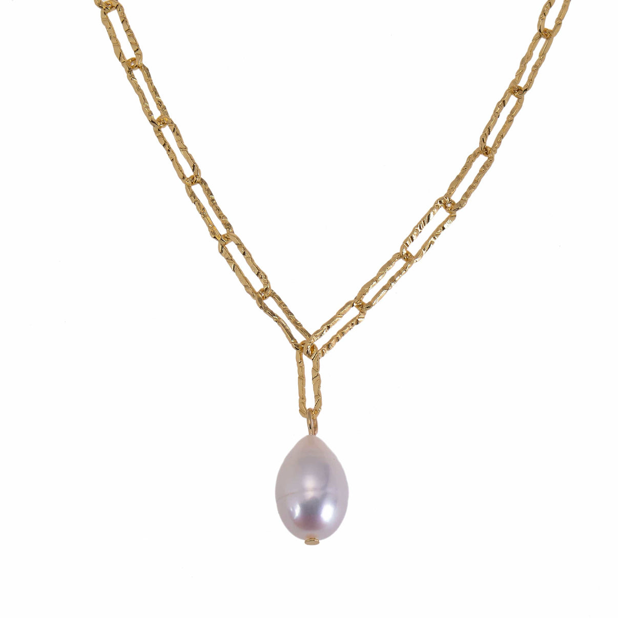 Chunky Pearl T-Bar Necklace | Gold Toggle Link Chain | Layering ...