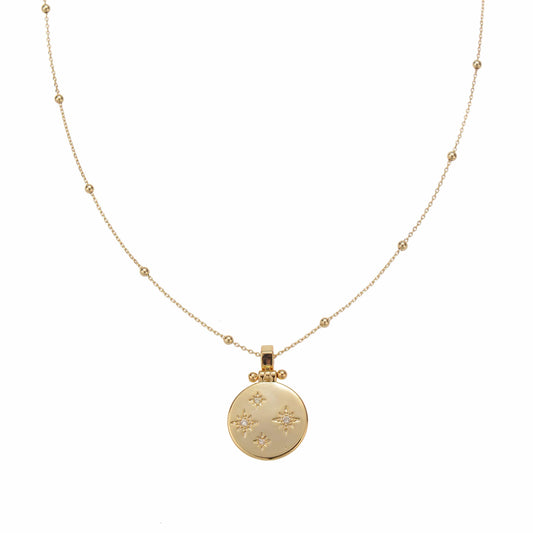 April birthstone gold pendant