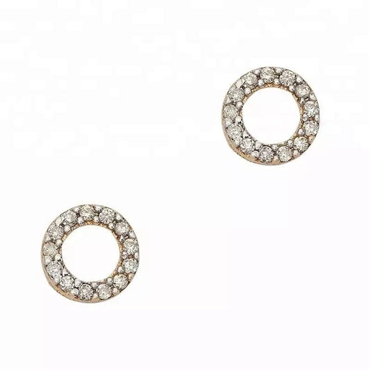 Diamante circle stud earrings
