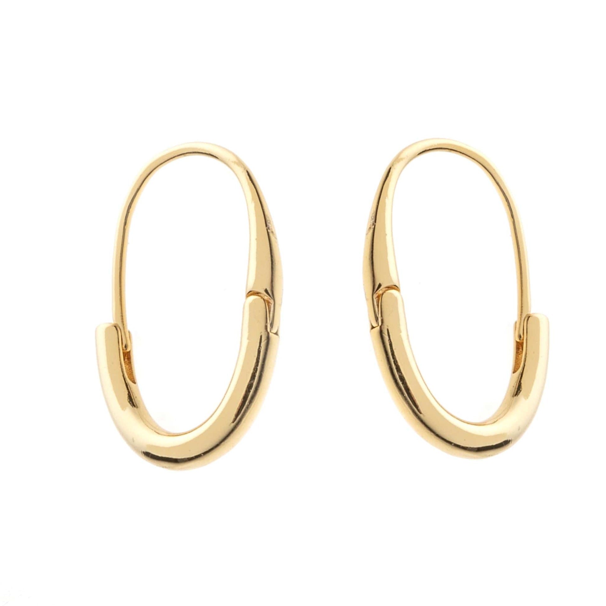 Tube gold oval hoops