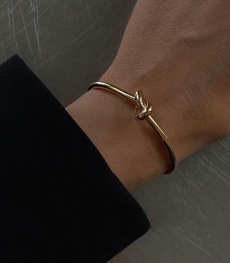 Rose Gold Plated Friendship Knot Bangle By Joy by Corrine Smith |  notonthehighstreet.com