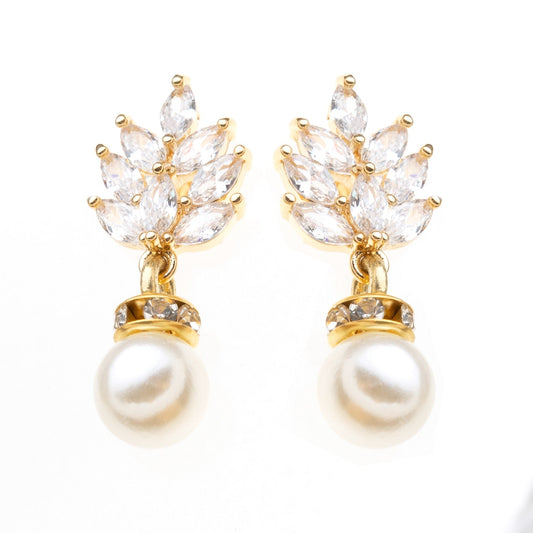 pearl and crystal bridal earring