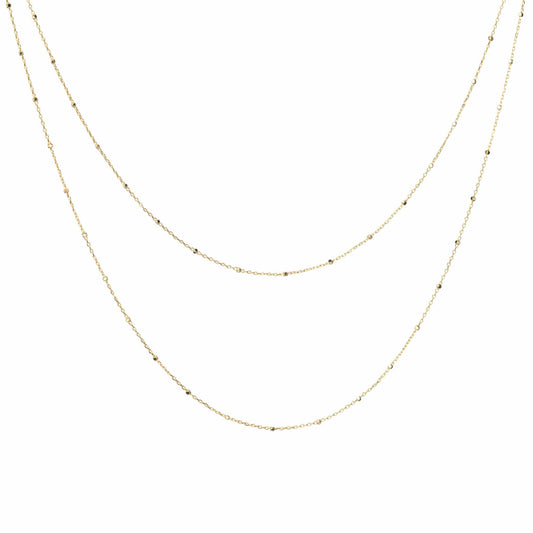 Multi layer gold beaded chain