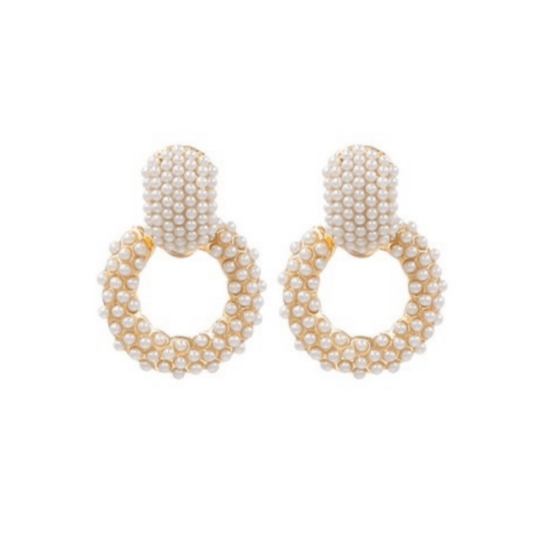 bridal pearl  statement earrings