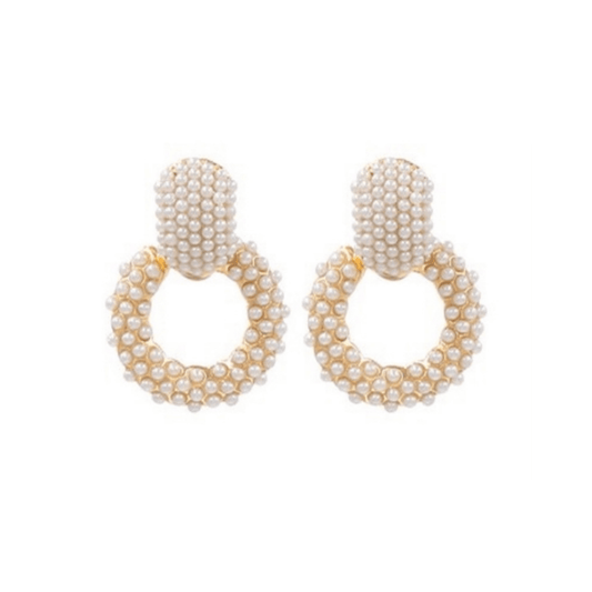 bridal pearl  statement earrings