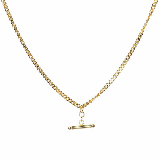 Tilly Sveaas Gold T-Bar Curb Link Necklace