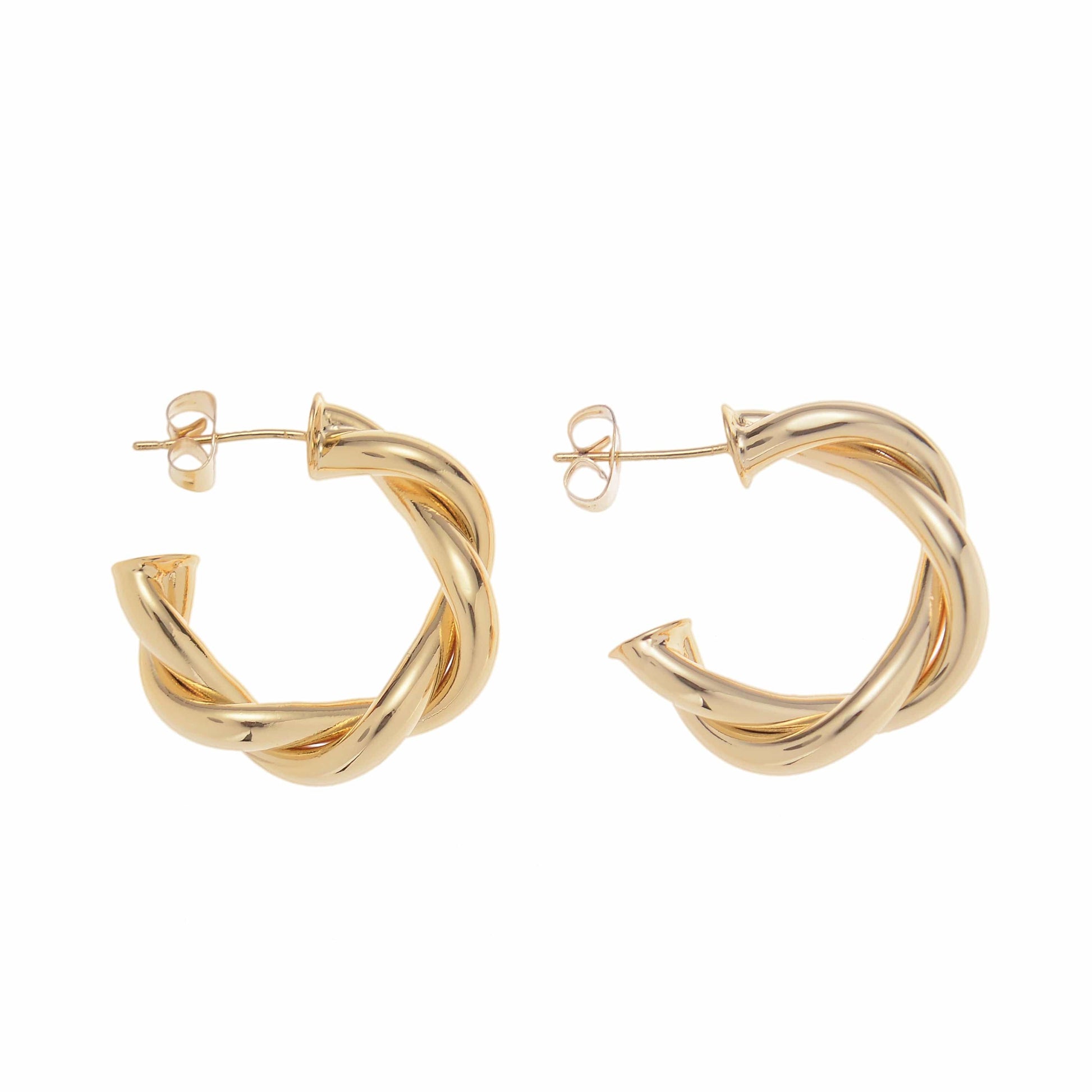 bubble twist wrapped gold hoops