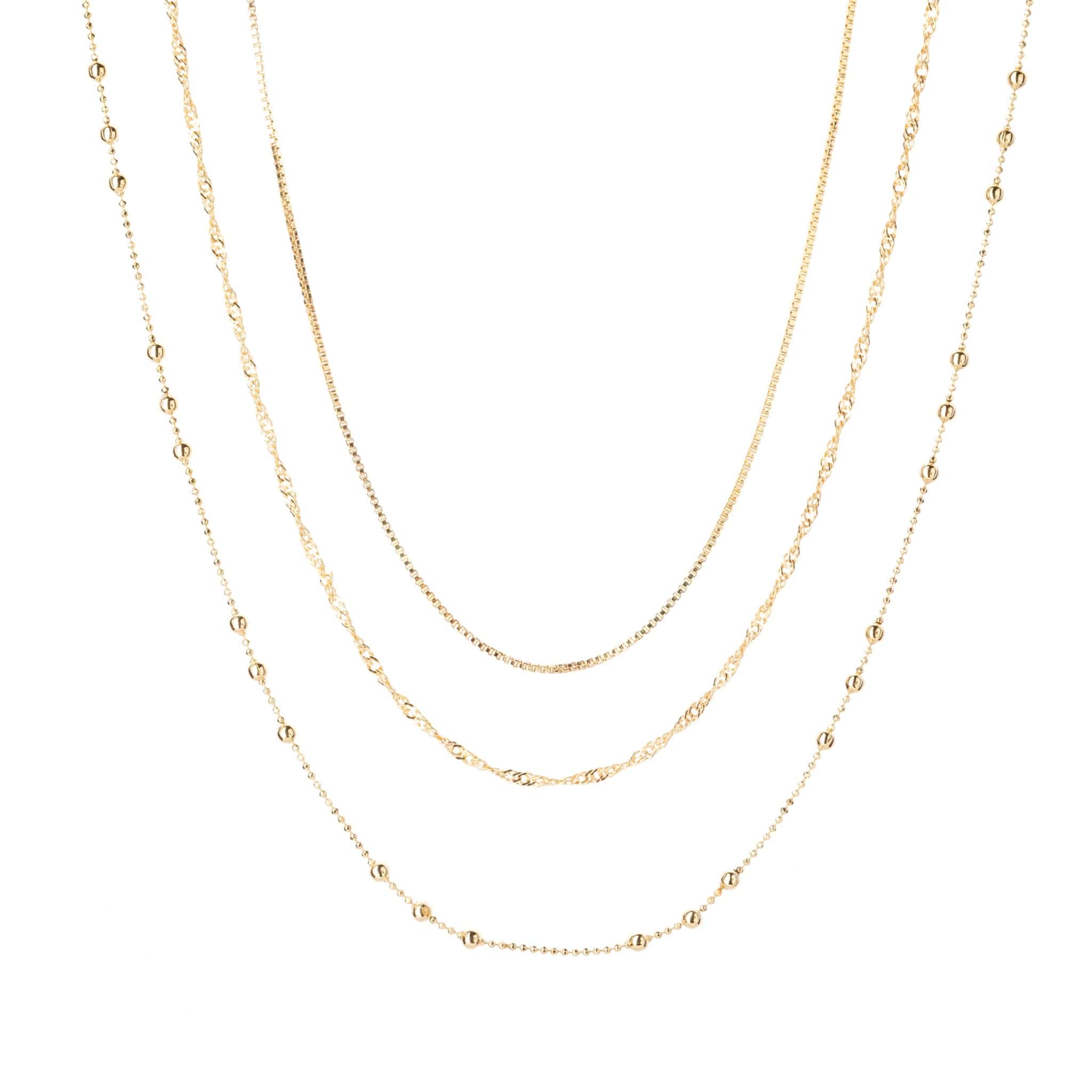 Triple 2025 gold necklace