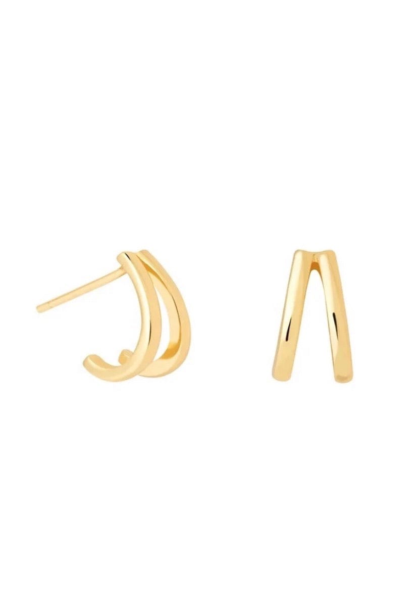 Double Bar Huggie Hoop | Gold Hoops | Small Hoop Earrings | – Betty And ...