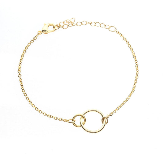 Interlocking circle gold delicate bracelet 