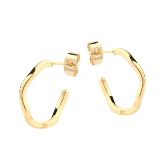 small wave gold hoop