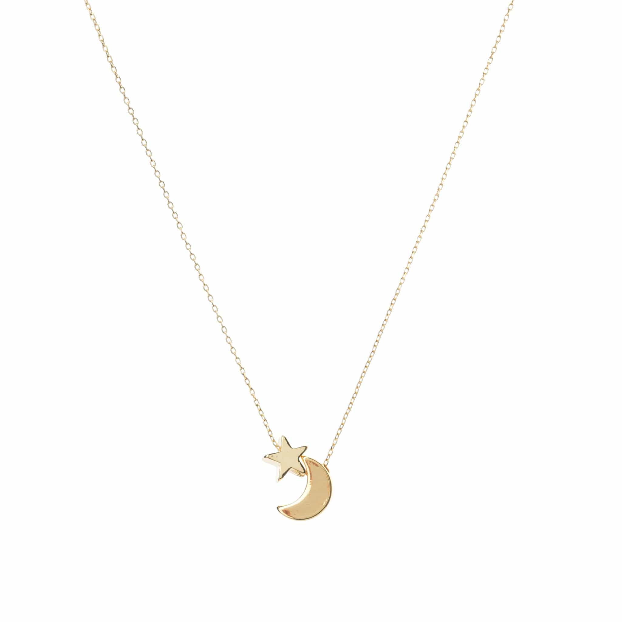 9ct Yellow Gold Moon & Star Pendant – Tower Jewellers