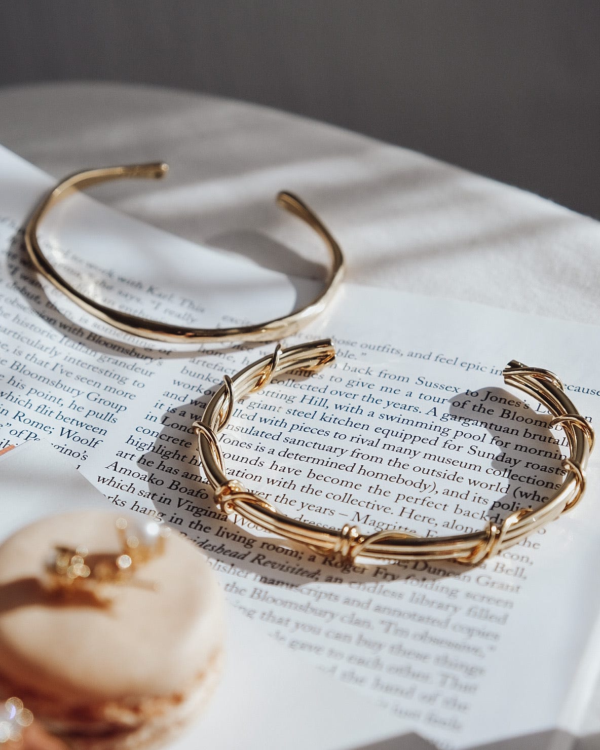 Gold textured wave bangle for layering 