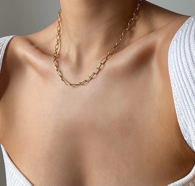 Medium Paperclip link layering necklace