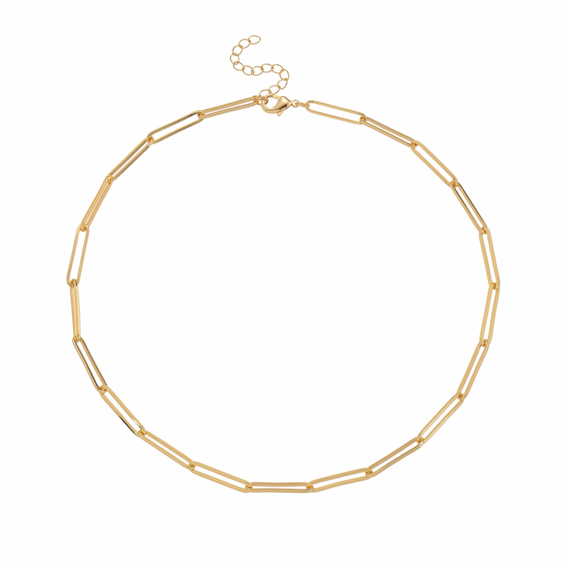 long link gold paperclip necklace
