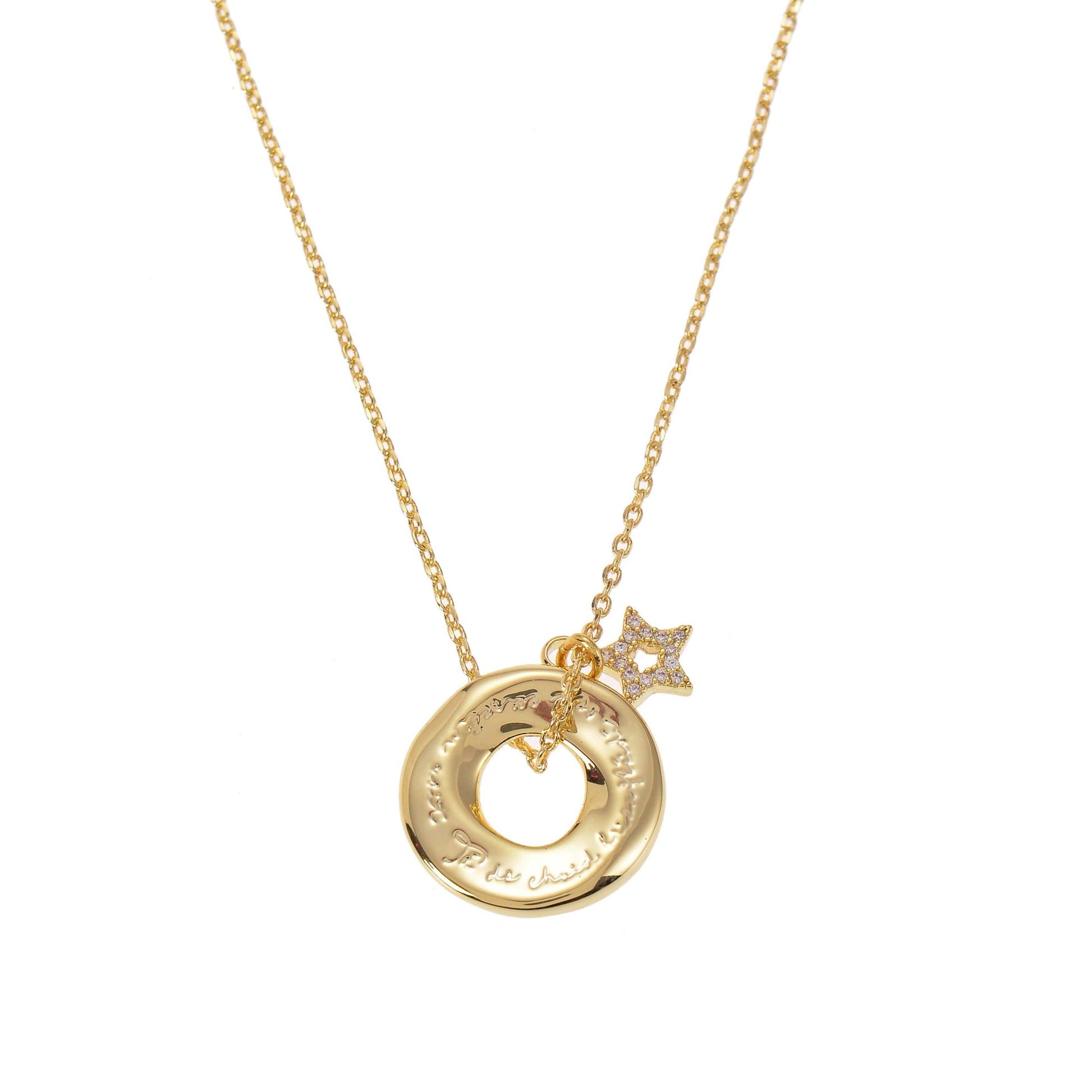 Irish/ Gaeilge Irish quote gold necklace with petite diamante star