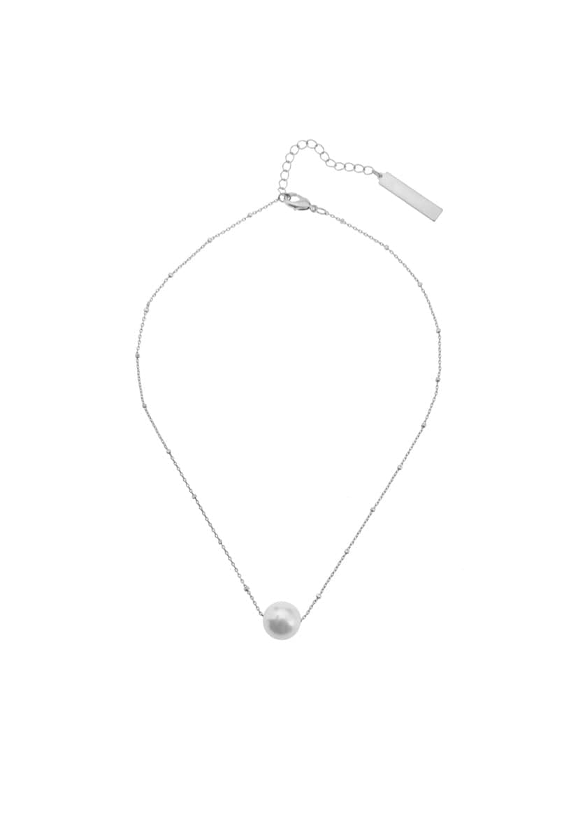 Single pearl on a beaded dotted neckalce