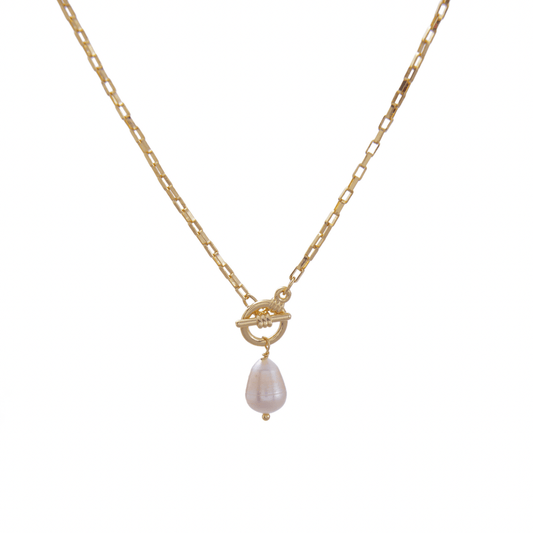 Pearl t-bar necklace